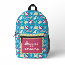 キュートブルーレトロハートバードマグカップ