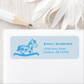 キュートブルーロッキングホース差出人住所 ラベル (インサイチュ)