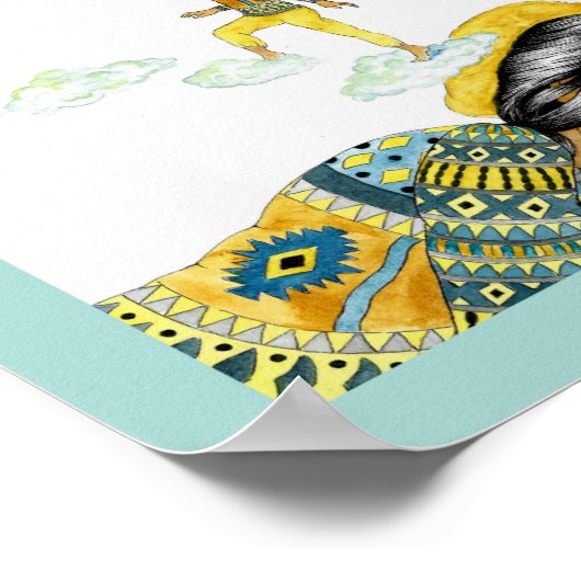 キュートブルー後を追ユアドリームズ感動的引用文 ポスター (角)