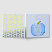 キュートブルー男の赤ちゃんカボチャカスタムンベビーシャワー ゲストブック (全面)