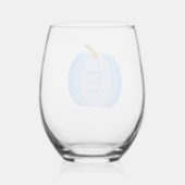 キュートブルー男の赤ちゃんカボチャカスタムンベビーシャワー ステムなしワイングラス (裏面)