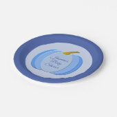 キュートブルー男の赤ちゃんカボチャカスタムンベビーシャワー ペーパープレート (アングル)