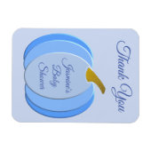 キュートブルー男の赤ちゃんカボチャカスタムンベビーシャワー マグネット (横)