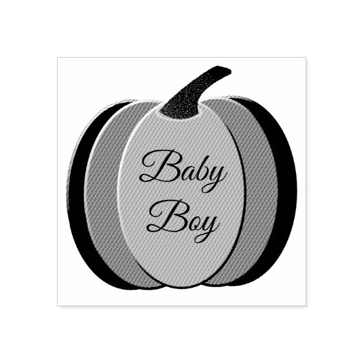 キュートブルー男の赤ちゃんカボチャカスタムンベビーシャワー ラバースタンプ (インプリント)