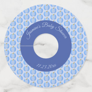 キュートブルー男の赤ちゃんカボチャカスタムンベビーシャワー ワイングラスタグ