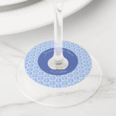 キュートブルー男の赤ちゃんカボチャカスタムンベビーシャワー ワイングラスタグ (クローズアップ)