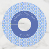 キュートブルー男の赤ちゃんカボチャカスタムンベビーシャワー ワイングラスタグ (裏面)