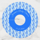 キュートブルー男の赤ちゃんキツネカスタムベビーシャワー ワイングラスタグ (裏面)