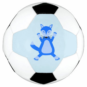 キュートブルー男の赤ちゃんキツネ サッカーボール