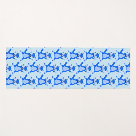 キュートブルー男の赤ちゃんキツネ パターン（の模様が）ある ヨガマット (正面(横))