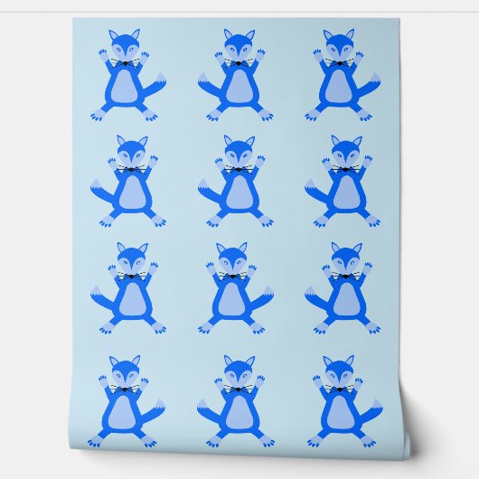 キュートブルー男の赤ちゃんキツネ 壁紙 (ほどく)