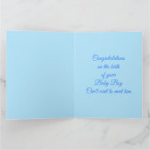キュートブルー男の赤ちゃんキャットカスタムおめでとう カード (内部)