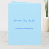 キュートブルー男の赤ちゃんキャットカスタムおめでとう カード (裏面)