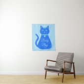 キュートブルー男の赤ちゃんキャットカスタム タペストリー (インサイチュ)