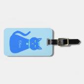 キュートブルー男の赤ちゃんキャットカスタム ラゲッジタグ (正面横)