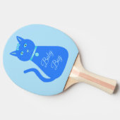 キュートブルー男の赤ちゃんキャットカスタム 卓球ラケット (横)