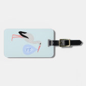 キュートブルー男の赤ちゃんストークカスタム ラゲッジタグ (正面横)