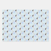 キュートブルー男の赤ちゃんストークカスタム ラッピングペーパーシート (正面2)