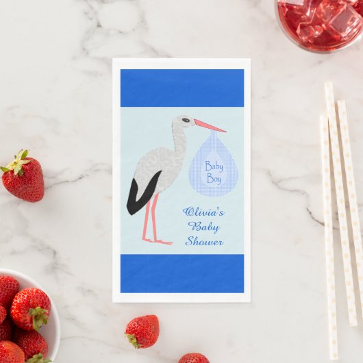 キュートブルー男の赤ちゃんストークベイビーシャワーカスタム (インサイチュ)