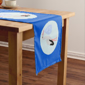 キュートブルー男の赤ちゃんストークベビーシャワー ショートテーブルランナー (インサイチュ)