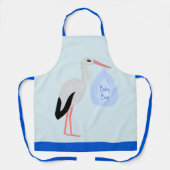 キュートブルー男の赤ちゃんストーク エプロン (正面)