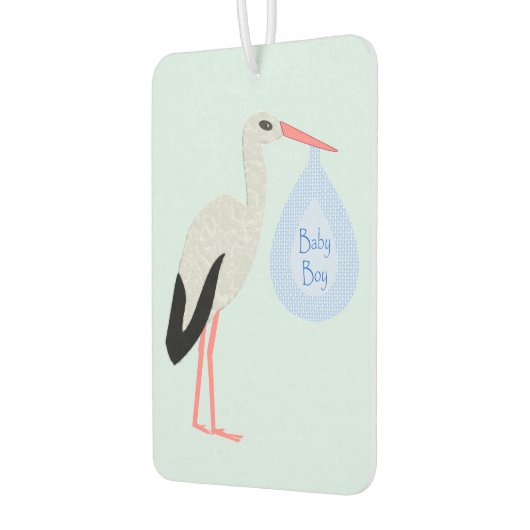 キュートブルー男の赤ちゃんストーク カーエアーフレッシュナー (左)