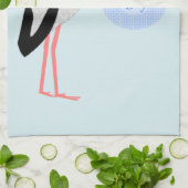 キュートブルー男の赤ちゃんストーク キッチンタオル (折り畳み)