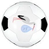 キュートブルー男の赤ちゃんストーク サッカーボール (回転)