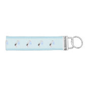 キュートブルー男の赤ちゃんストーク リストバンドキーホルダー (鍵右)