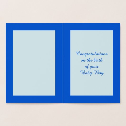 キュートブルー男の赤ちゃんストーク 箔カード (内部)