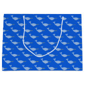 キュートブルー男の赤ちゃんナルファルパターン（の模様が）ある ラージペーパーバッグ (正面)