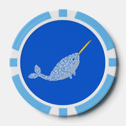 キュートブルー男の赤ちゃんナルファル ポーカーチップ (正面)