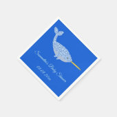 キュートブルー男の赤ちゃんナルホールベビーシャワーカスタム スタンダードカクテルナプキン (角)