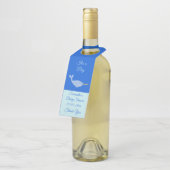 キュートブルー男の赤ちゃんナルホールベビーシャワーカスタム ボトルネックタグ (アングル)