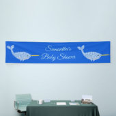 キュートブルー男の赤ちゃんナルホールベビーシャワーカスタム 横断幕 (トレードショー)