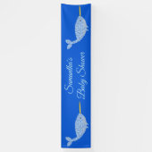 キュートブルー男の赤ちゃんナルホールベビーシャワーカスタム 横断幕 (縦)