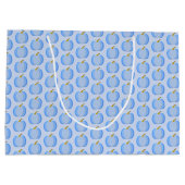 キュートブルー男の赤ちゃんパンプキパターン（の模様が）あるン ラージペーパーバッグ (裏面)