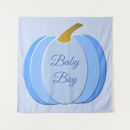 キュートブルー男の赤ちゃんパンプキンカスタム タペストリー (正面)