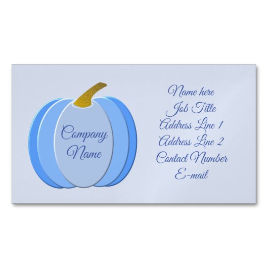 キュートブルー男の赤ちゃんパンプキンカスタム マグネット名刺 (正面)