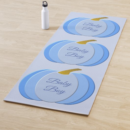 キュートブルー男の赤ちゃんパンプキンカスタム ヨガマット (インサイチュ)