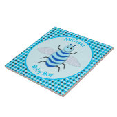 キュートブルー男の赤ちゃんビーカスタム タイル (側面)