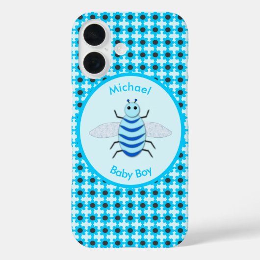 キュートブルー男の赤ちゃんビーカスタム Case-Mate iPhoneケース (裏面)