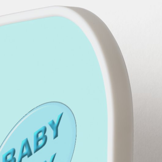 キュートブルー男の赤ちゃんフクロウ ピックルボールラケット (左詳細)