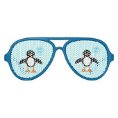 キュートブルー男の赤ちゃんペンギンパーティーシェード アビエーターサングラス (正面)