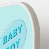 キュートブルー男の赤ちゃんペンギン ピックルボールラケット (左詳細)