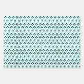 キュートブルー男の赤ちゃんペンギン ラッピングペーパーシート (正面3)