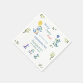 キュートブルー男の赤ちゃん恐竜1st誕生日パーティー スタンダードカクテルナプキン (角)