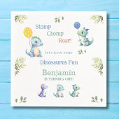 キュートブルー男の赤ちゃん恐竜1st誕生日パーティー スタンダードカクテルナプキン