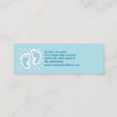 キュートブルー男の赤ちゃん足イラストレーション スキニー名刺 (裏面)