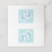 キュートブルー男の赤ちゃん足イラストレーション プレイスカード (外部開封)
